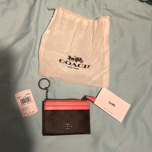Coach keychain with ID holder